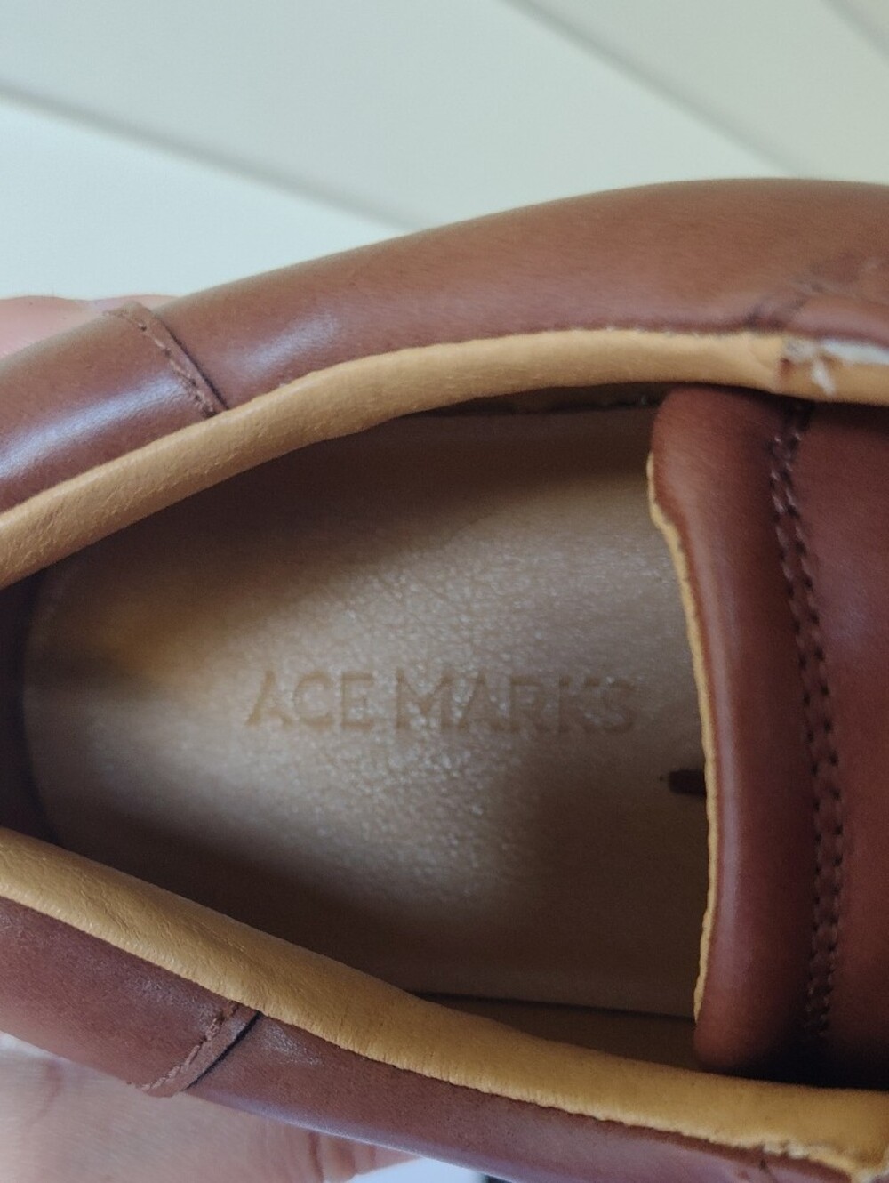 Ace Marks Low-Top Leather Sneakers in Brown - Clean Casual Men's 10 Like New - Picture 2 of 8
